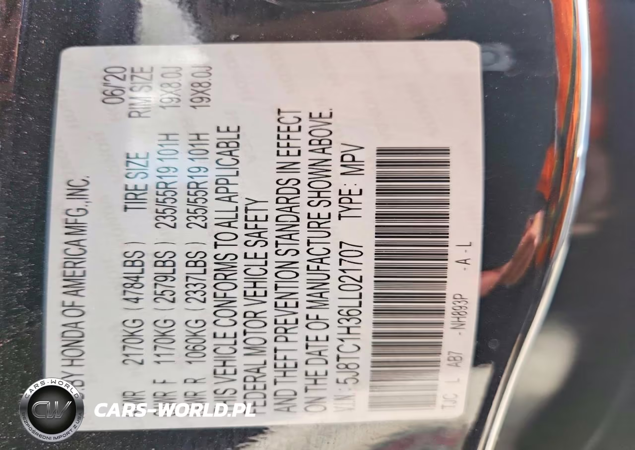 2020 Acura Rdx VIN:5J8TC1H36LL021707 - 12