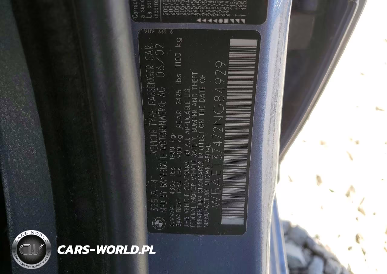 2002 BMW 325 I VIN:WBAET37472NG84929 - 12