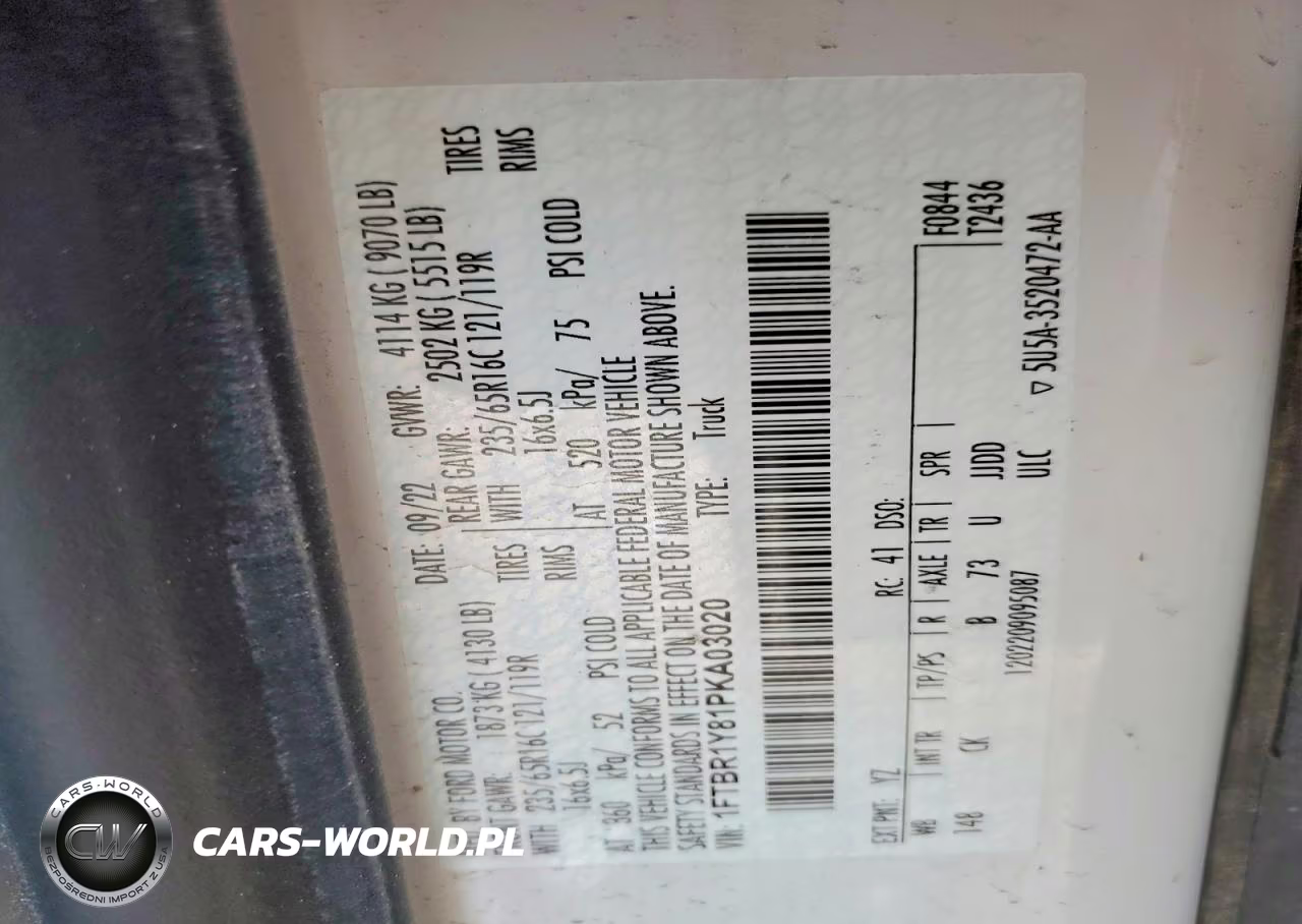 2023 Ford Transit VIN:1FTBR1Y81PKA03020 - 14