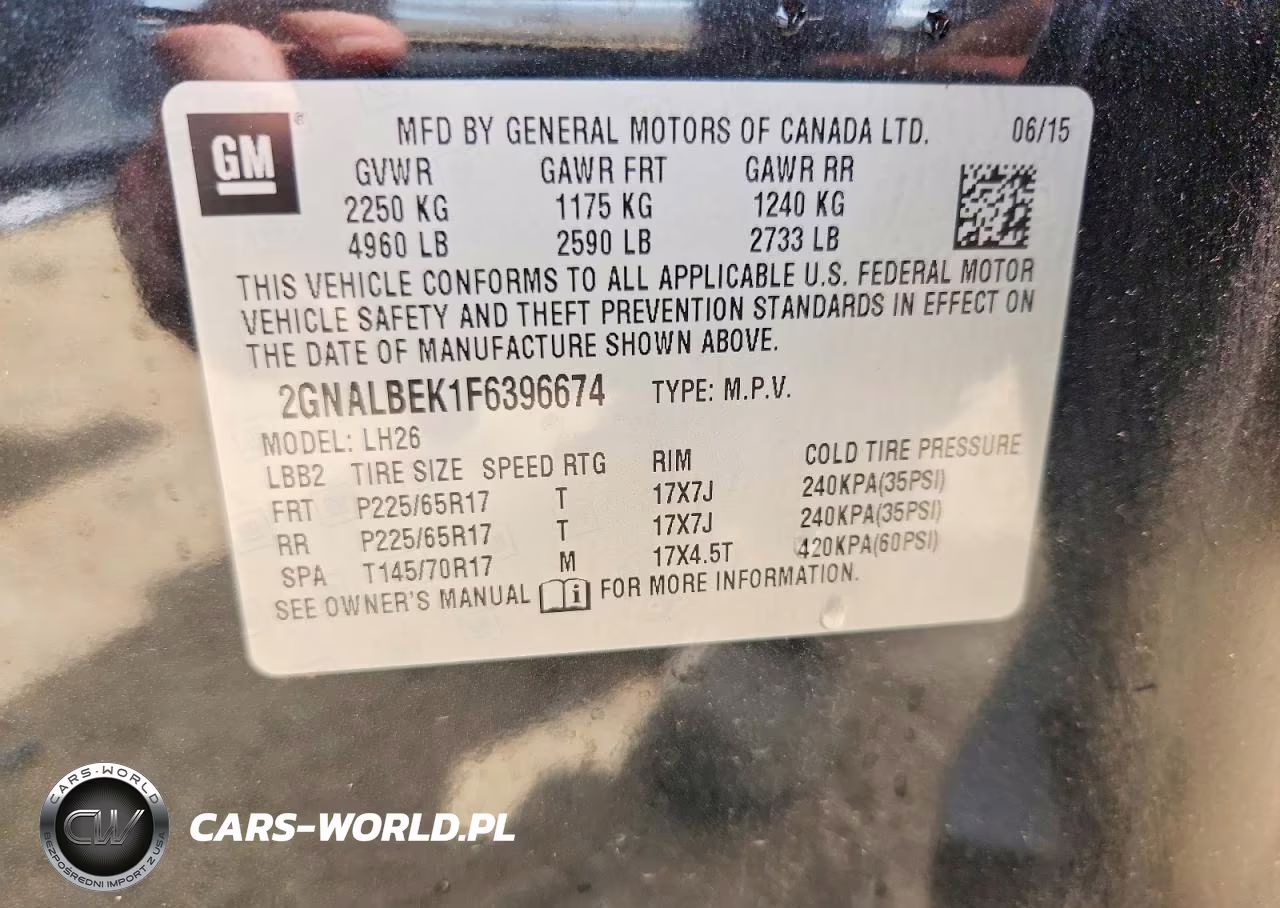 2015 Chevrolet Equinox Lt VIN:2GNALBEK1F6396674 - 12