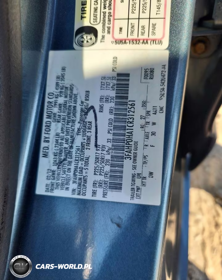 2012 Ford Fusion Se VIN:3FAHP0HA1CR312561 - 12