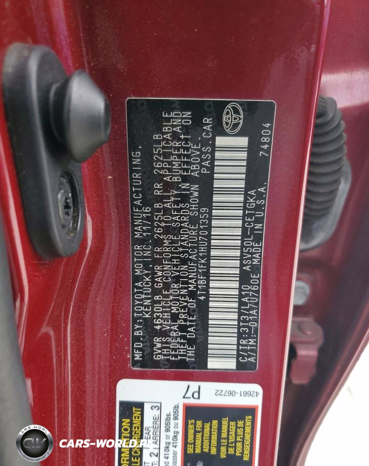2017 Toyota Camry Le VIN:4T1BF1FK1HU701359 - 12