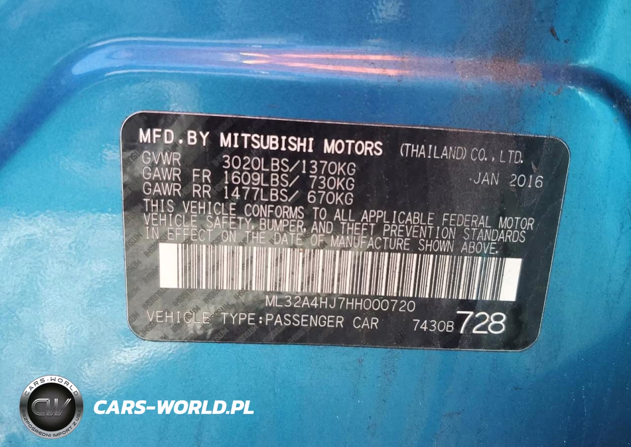 2017 Mitsubishi Mirage Se VIN:ML32A4HJ7HH000720 - 12
