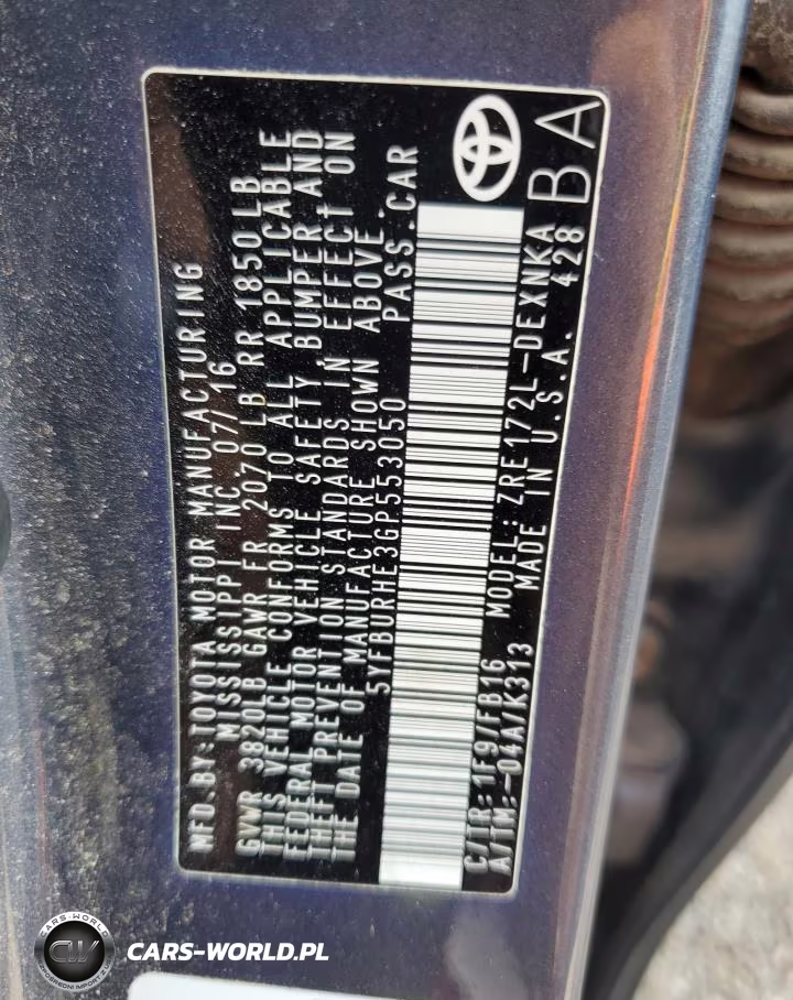2016 Toyota Corolla L VIN:5YFBURHE3GP553050 - 12