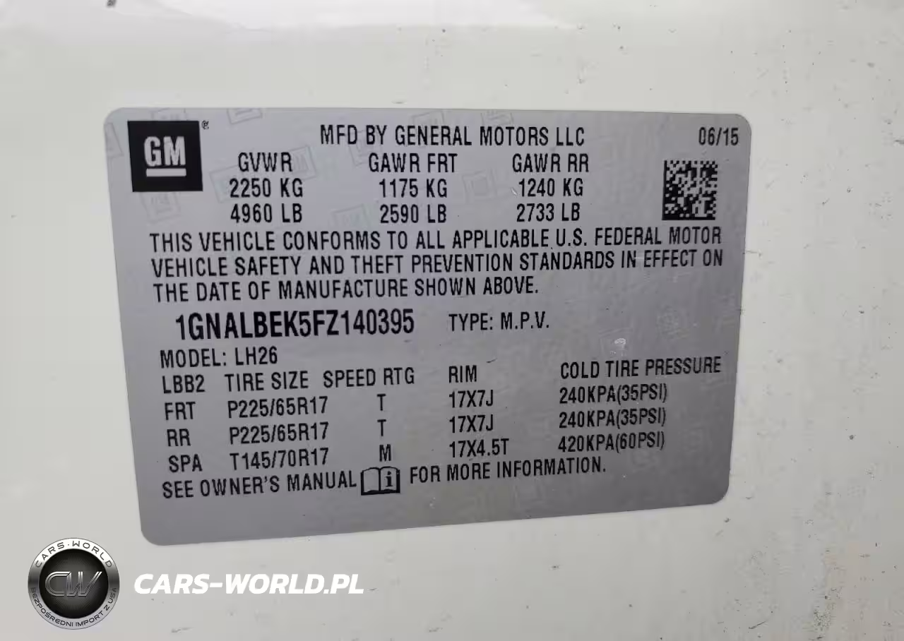 2015 Chevrolet Equinox Lt VIN:1GNALBEK5FZ140395 - 13
