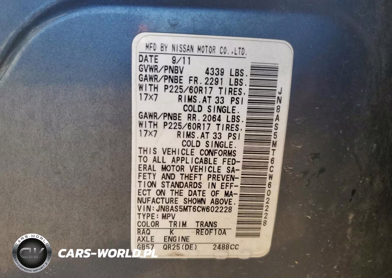 2012 Nissan Rogue S VIN:JN8AS5MT6CW602228 - 13