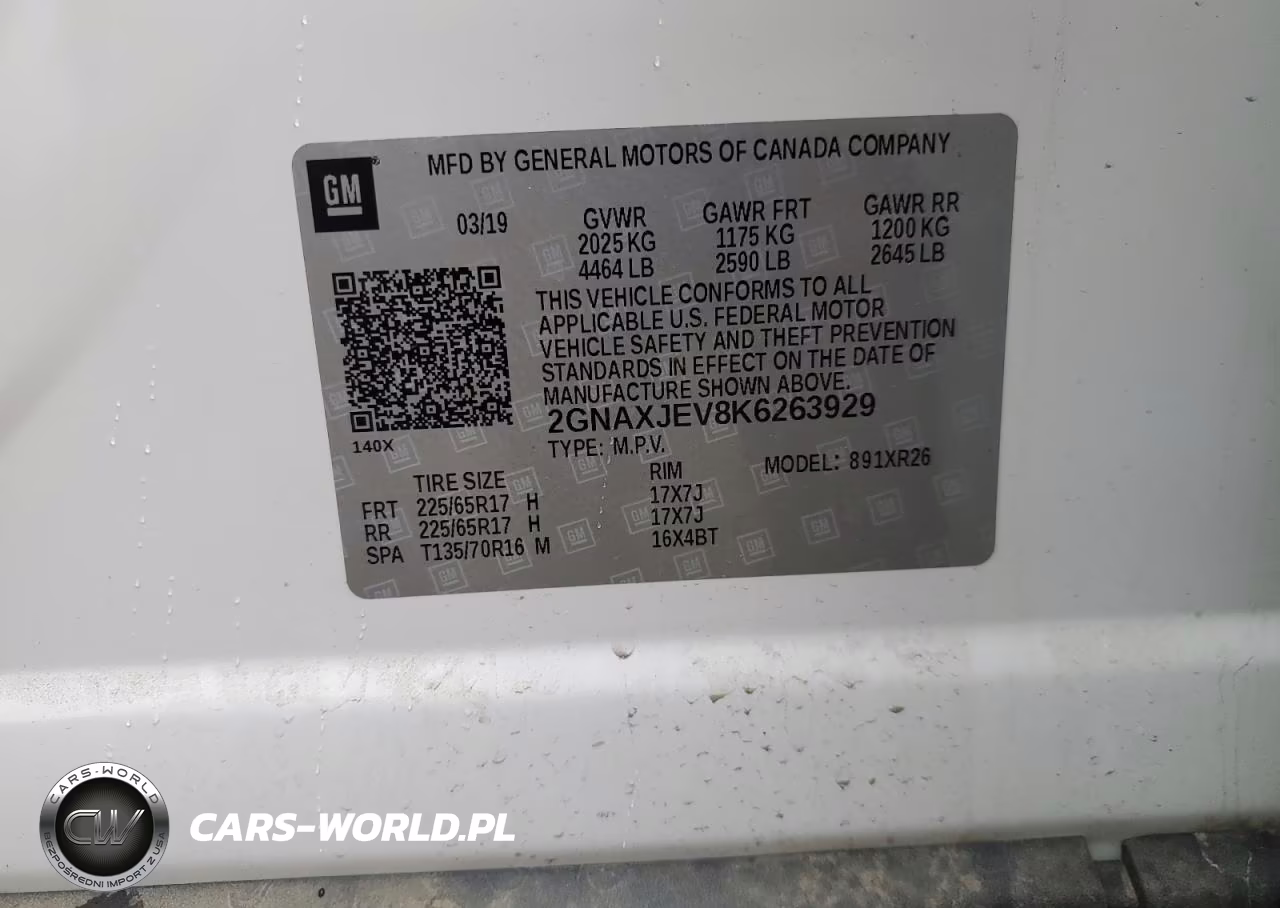 2019 Chevrolet Equinox Lt VIN:2GNAXJEV8K6263929 - 14