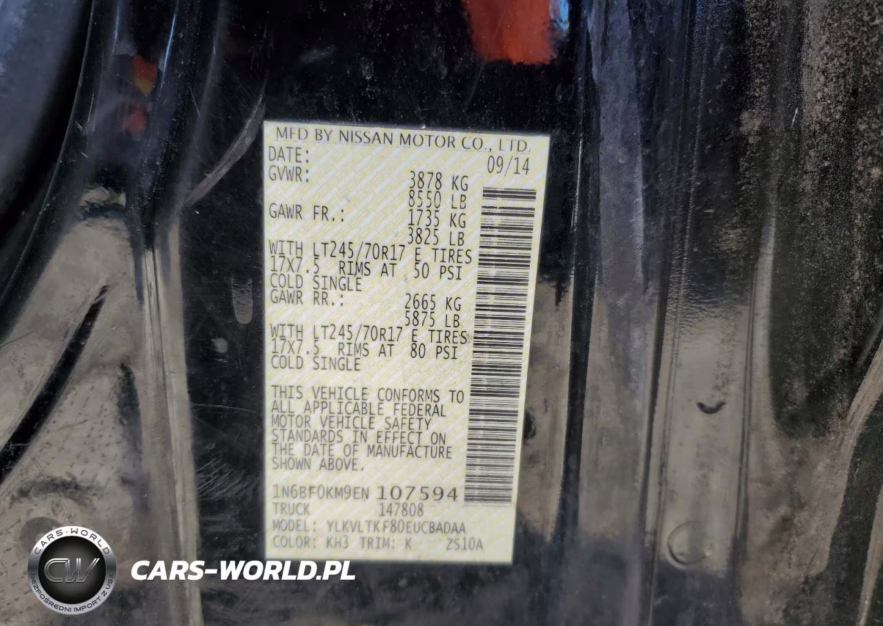 2014 Nissan Nv 1500 VIN:1N6BF0KM9EN107594 - 13