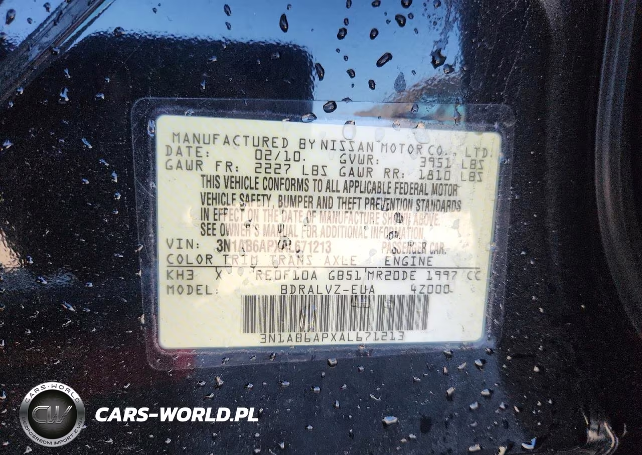 2010 Nissan Sentra 2.0 VIN:3N1AB6APXAL671213 - 12