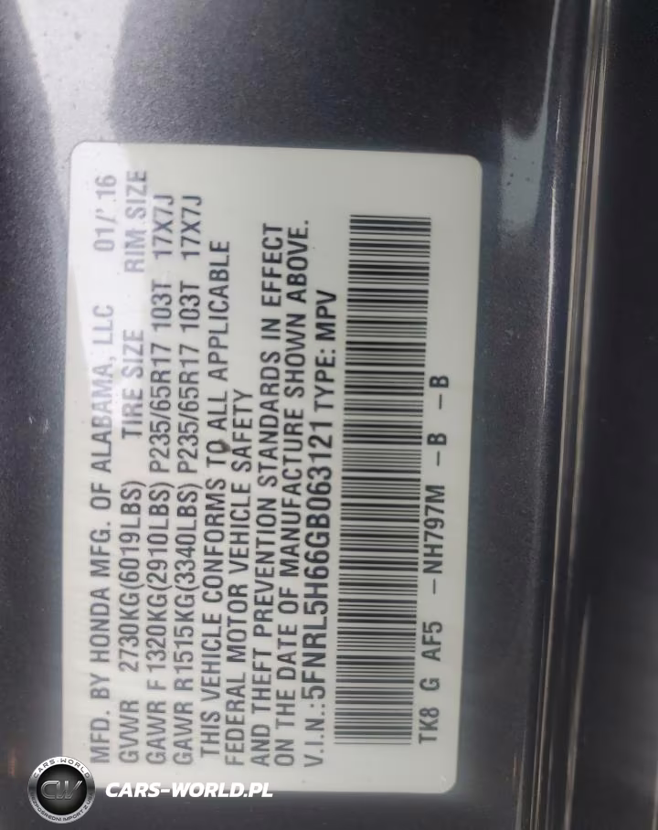 2016 Honda Odyssey Exl VIN:5FNRL5H66GB063121 - 13