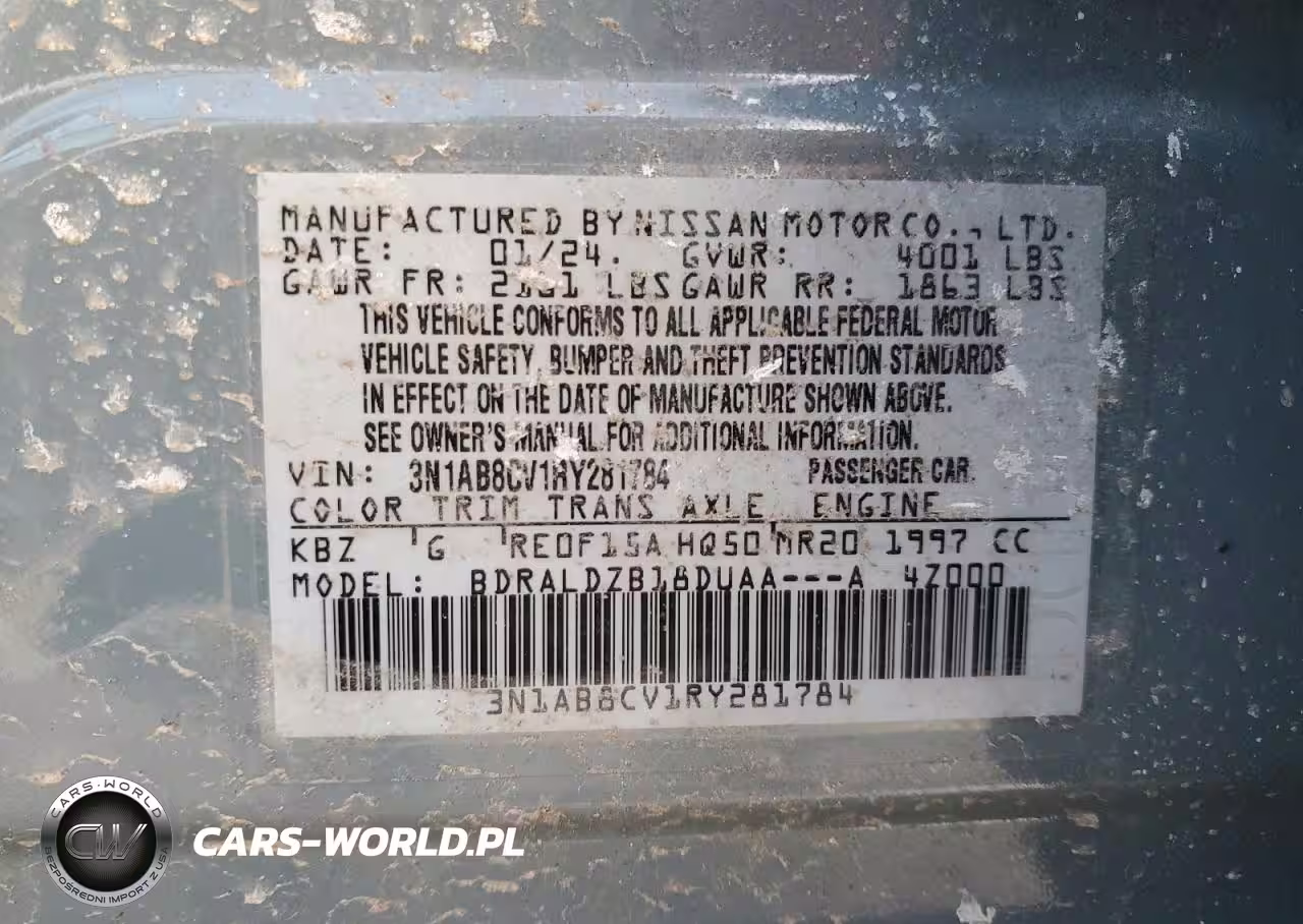 2024 Nissan Sentra Sv VIN:3N1AB8CV1RY281784 - 12