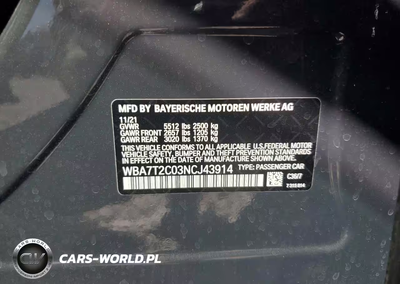 2022 BMW 740 I VIN:WBA7T2C03NCJ43914 - 12