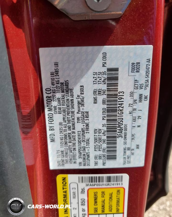 2016 Ford Fusion Titanium Phev VIN:3FA6P0SU1GR241913 - 12