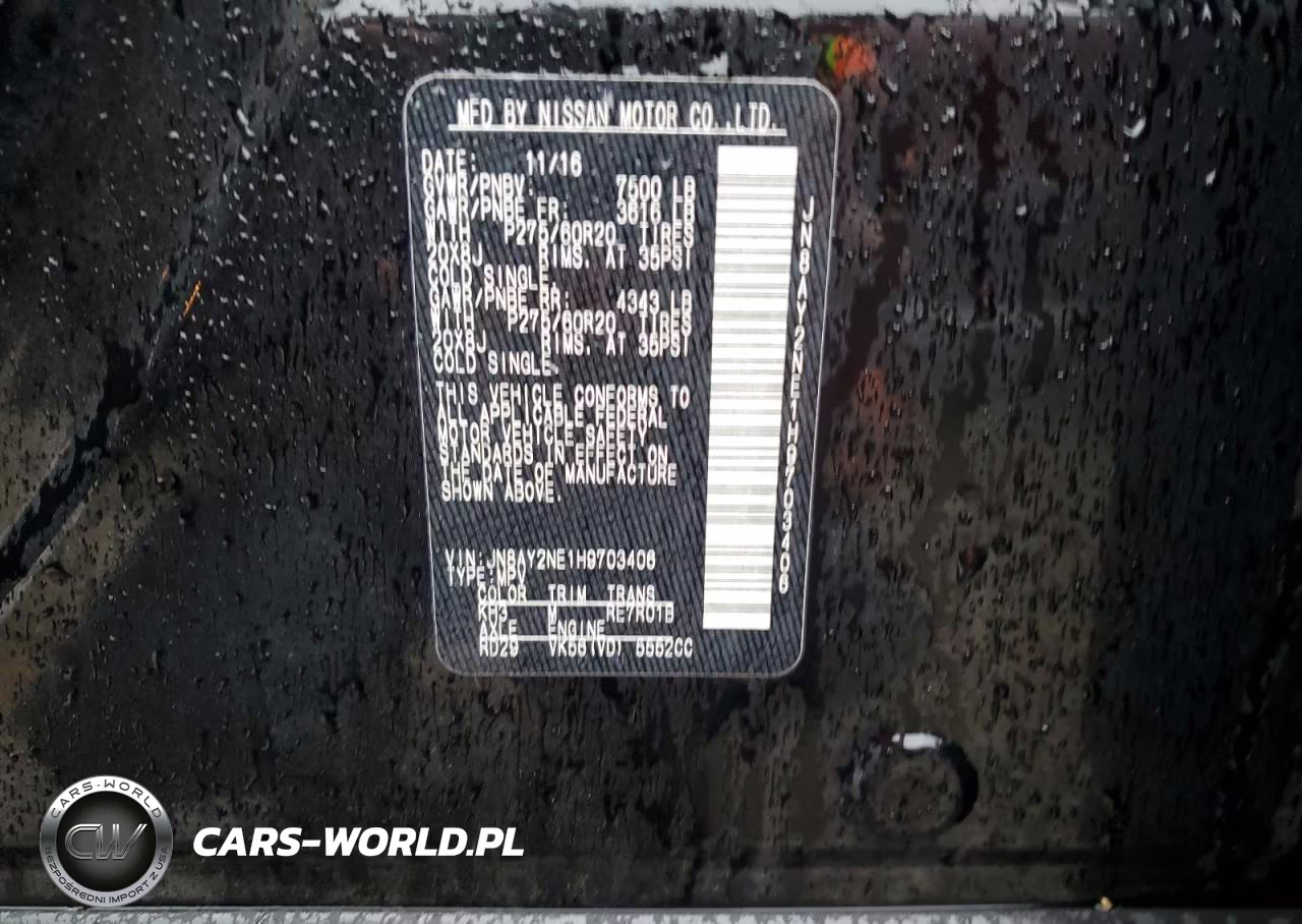 NISSAN ARMADA PLA VIN:JN8AY2NE1H9703406 - 12