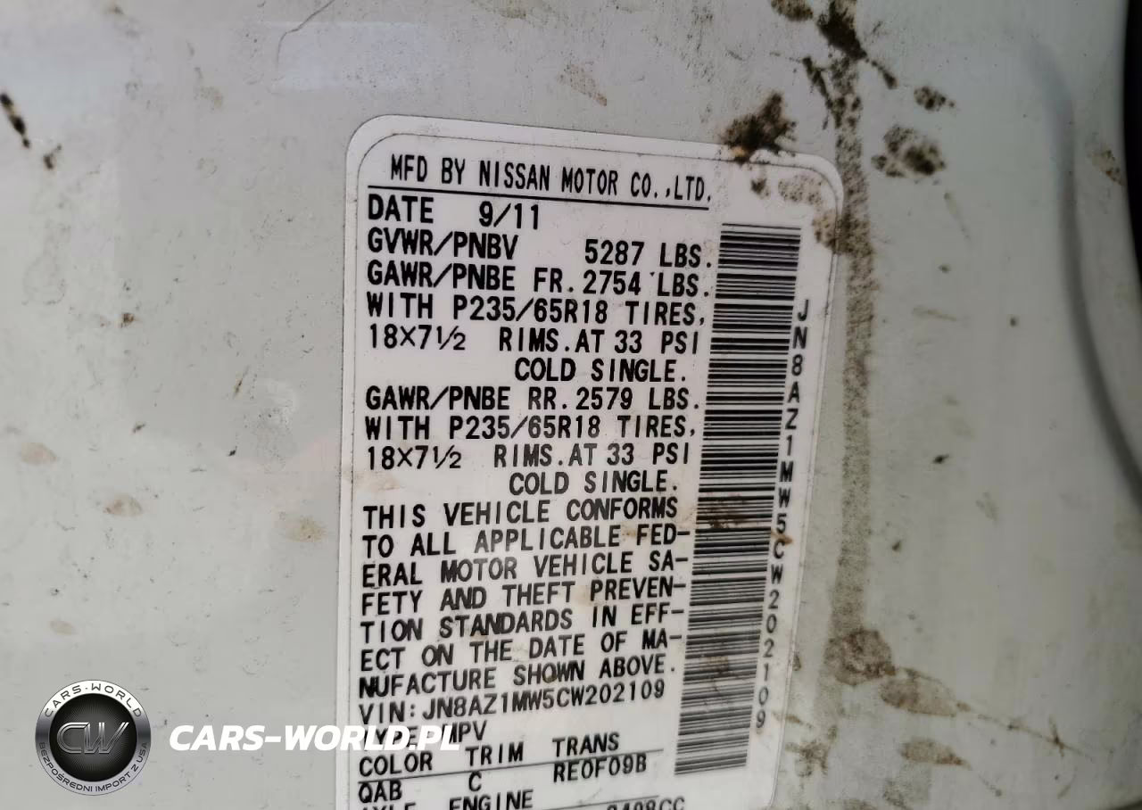 2012 Nissan Murano S VIN:JN8AZ1MW5CW202109 - 13