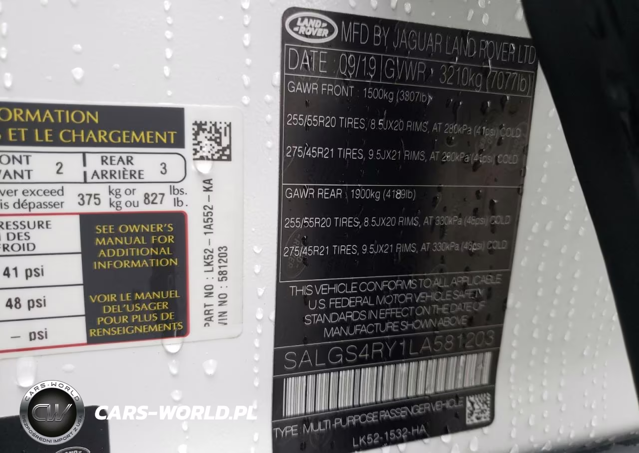 2020 Land Rover Range Rover Hse VIN:SALGS4RY1LA581203 - 13