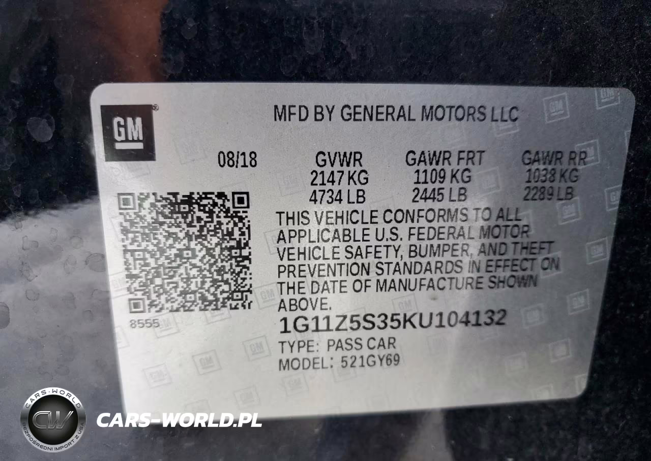 2019 Chevrolet Impala Lt VIN:1G11Z5S35KU104132 - 12
