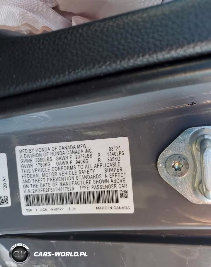 2026 Honda Civic Sport VIN:2HGFE2F53TH517529 - 12