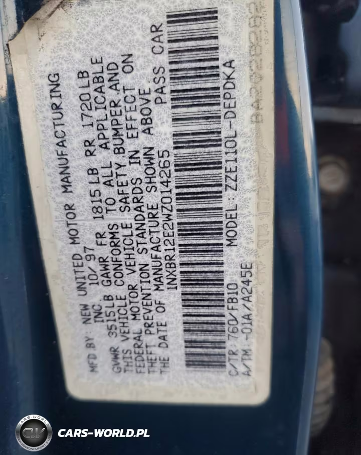 1998 Toyota Corolla Ve VIN:1NXBR12E2WZ014265 - 12