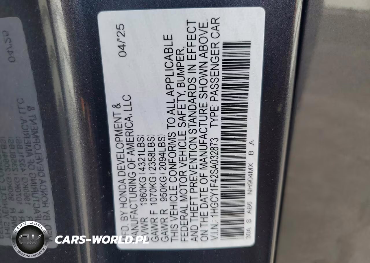 2025 Honda Accord Se VIN:1HGCY1F42SA032873 - 12