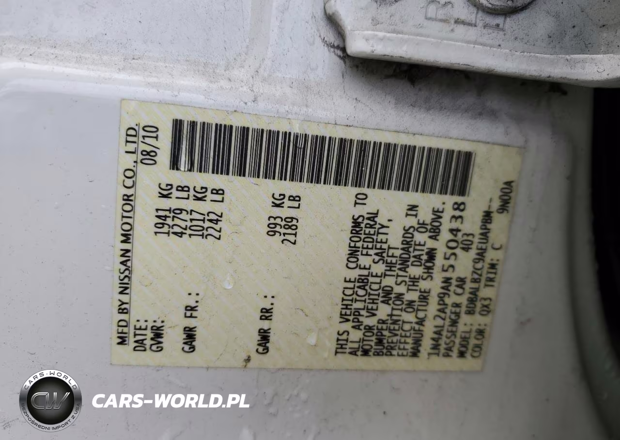 2010 Nissan Altima Base VIN:1N4AL2AP9AN550438 - 12