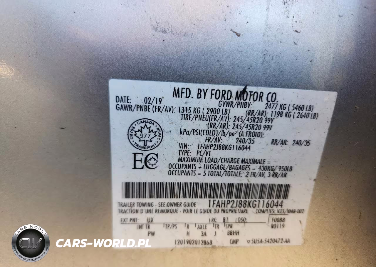 2019 Ford Taurus Limited VIN:1FAHP2J88KG116044 - 12
