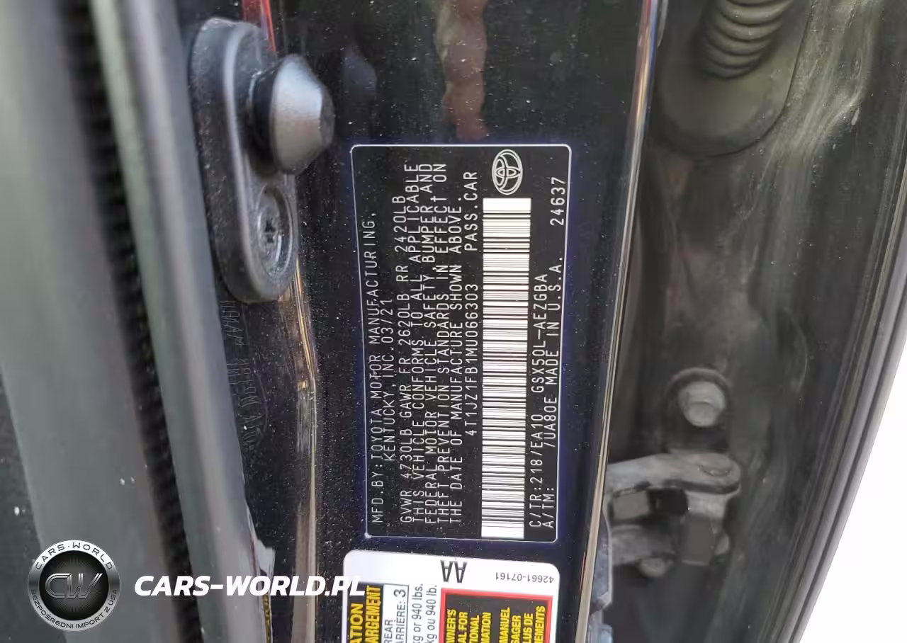 2021 Toyota Avalon Xle VIN:4T1JZ1FB1MU066303 - 12