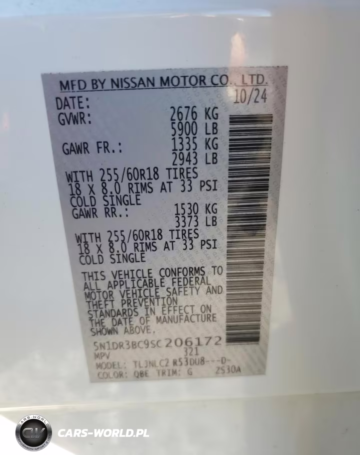 2025 Nissan Pathfinder Sv VIN:5N1DR3BC9SC206172 - 13