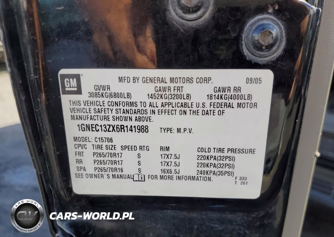 2006 Chevrolet Tahoe C1500 VIN:1GNEC13ZX6R141988 - 13