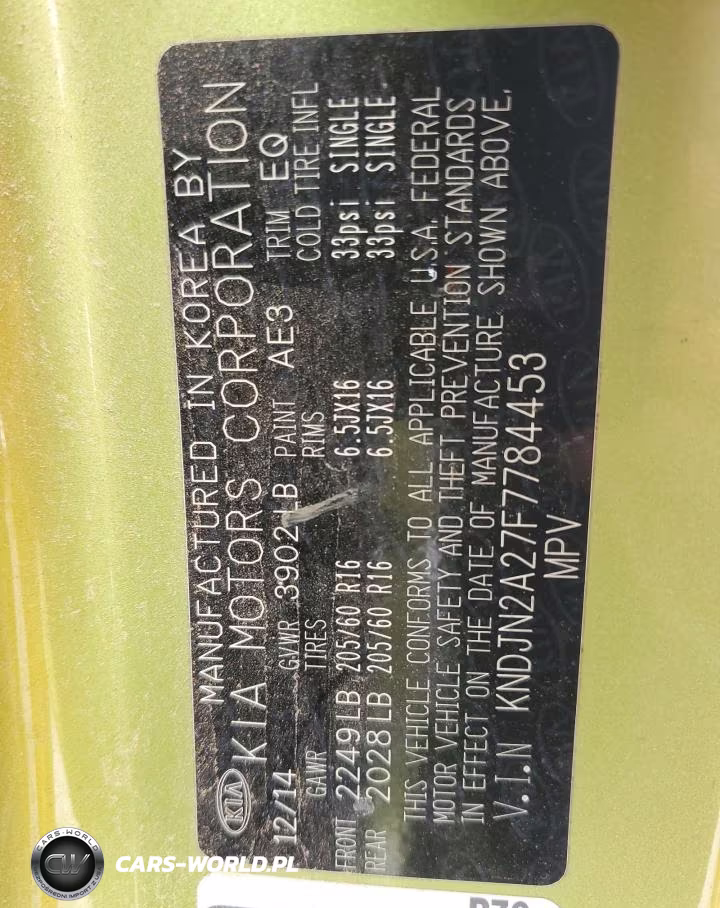 2015 Kia Soul VIN:KNDJN2A27F7784453 - 13