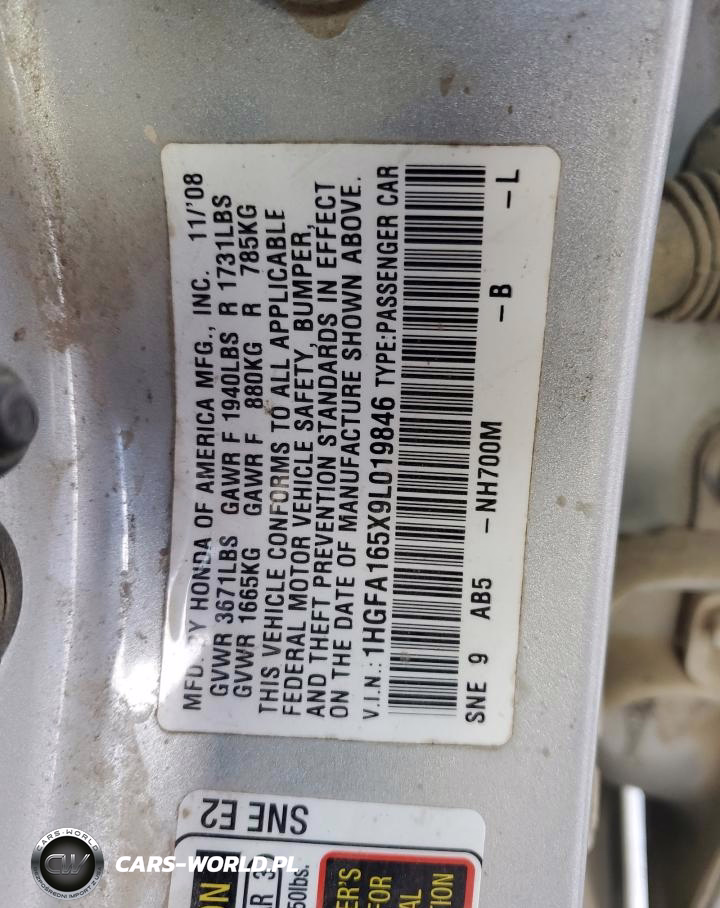 2009 Honda Civic Lx VIN:1HGFA165X9L019846 - 12