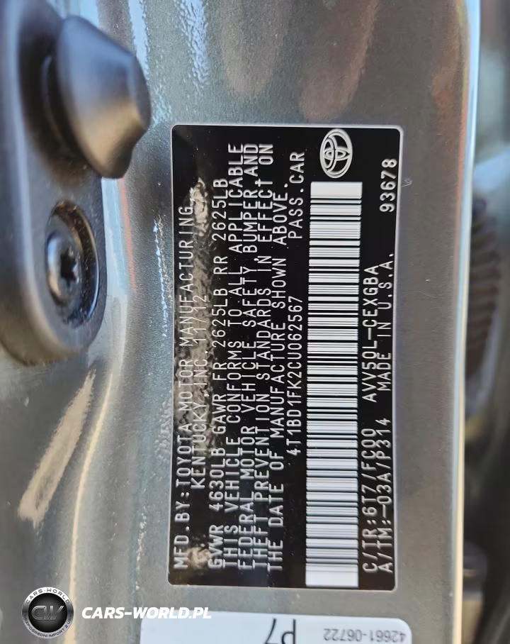 2012 Toyota Camry Hybrid VIN:4T1BD1FK2CU062567 - 12