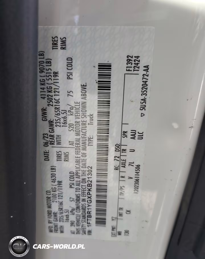2023 Ford Transit T-250 VIN:1FTBR1YGXPKB21302 - 14
