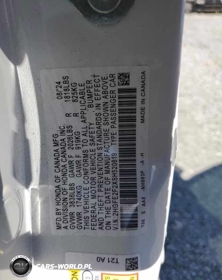 2025 Honda Civic Lx VIN:2HGFE2F2XSH520819 - 12