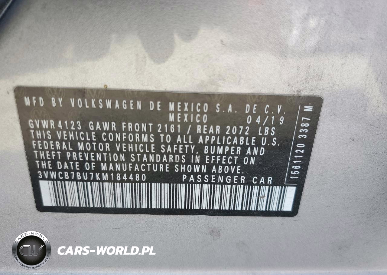 2019 Volkswagen Jetta VIN:3VWCB7BU7KM184480 - 13