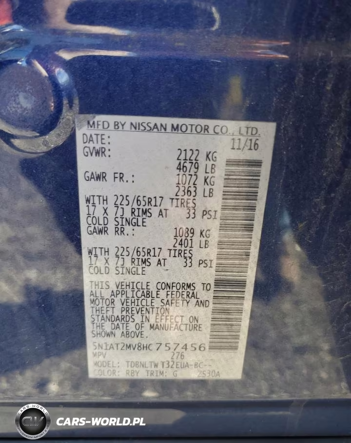 2017 Nissan Rogue Sv VIN:5N1AT2MV8HC757456 - 13