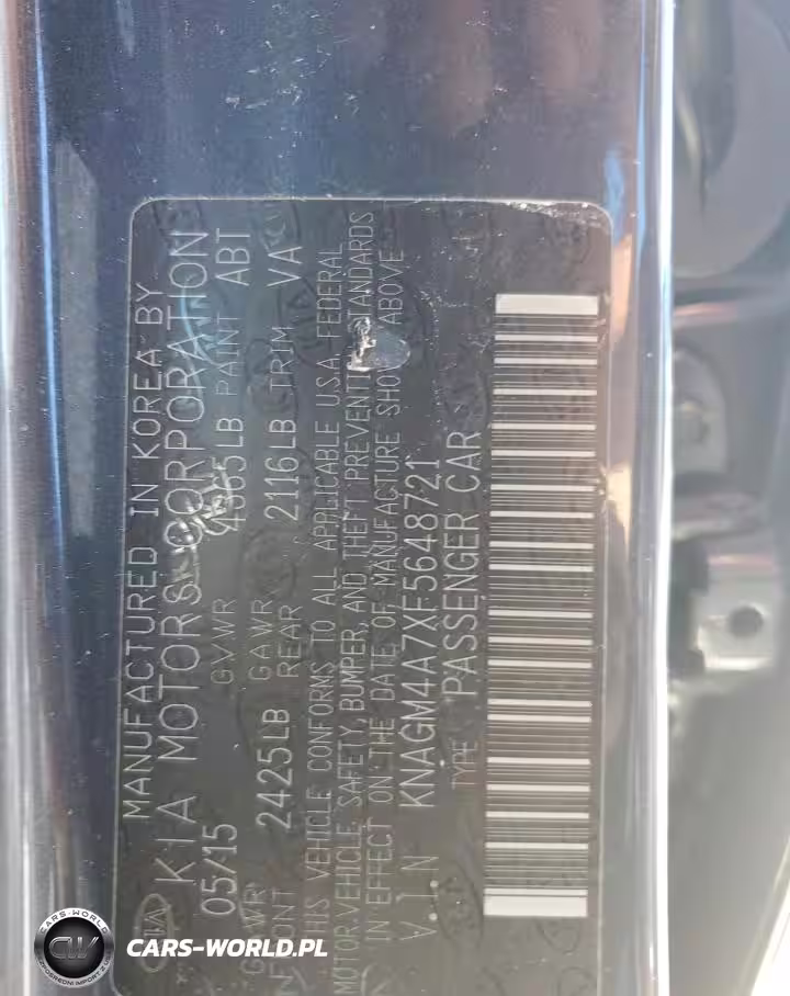 2015 Kia Optima Lx VIN:KNAGM4A7XF5648721 - 12