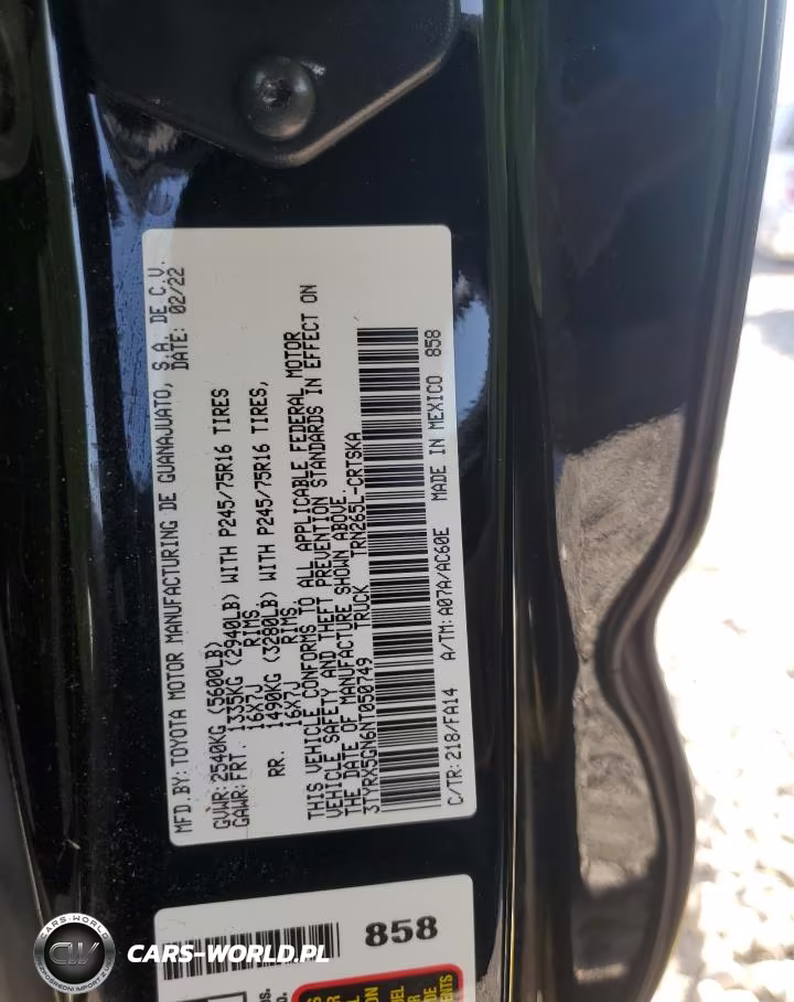 2022 Toyota Tacoma Access Cab VIN:3TYRX5GN6NT050749 - 12