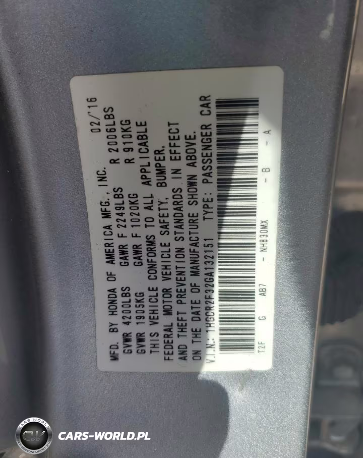 2016 Honda Accord Lx VIN:1HGCR2F32GA132151 - 12