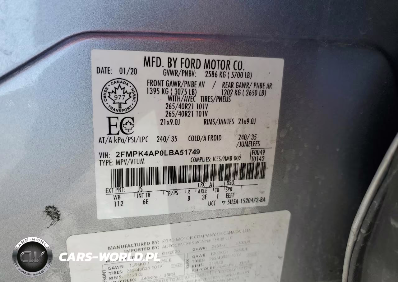 2020 Ford Edge St VIN:2FMPK4AP0LBA51749 - 13