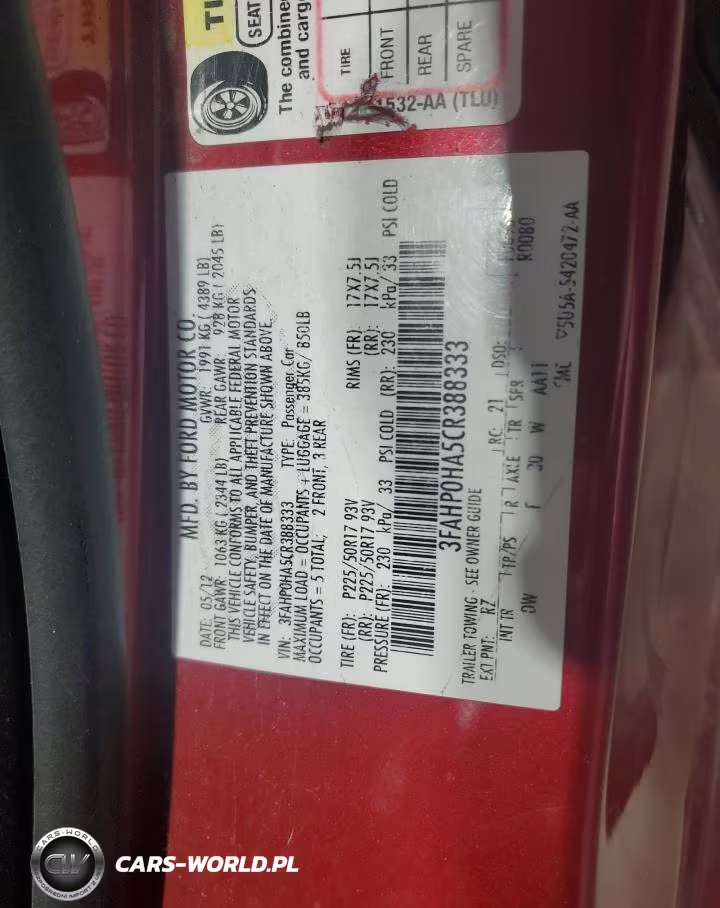 2012 Ford Fusion Se VIN:3FAHP0HA5CR388333 - 12