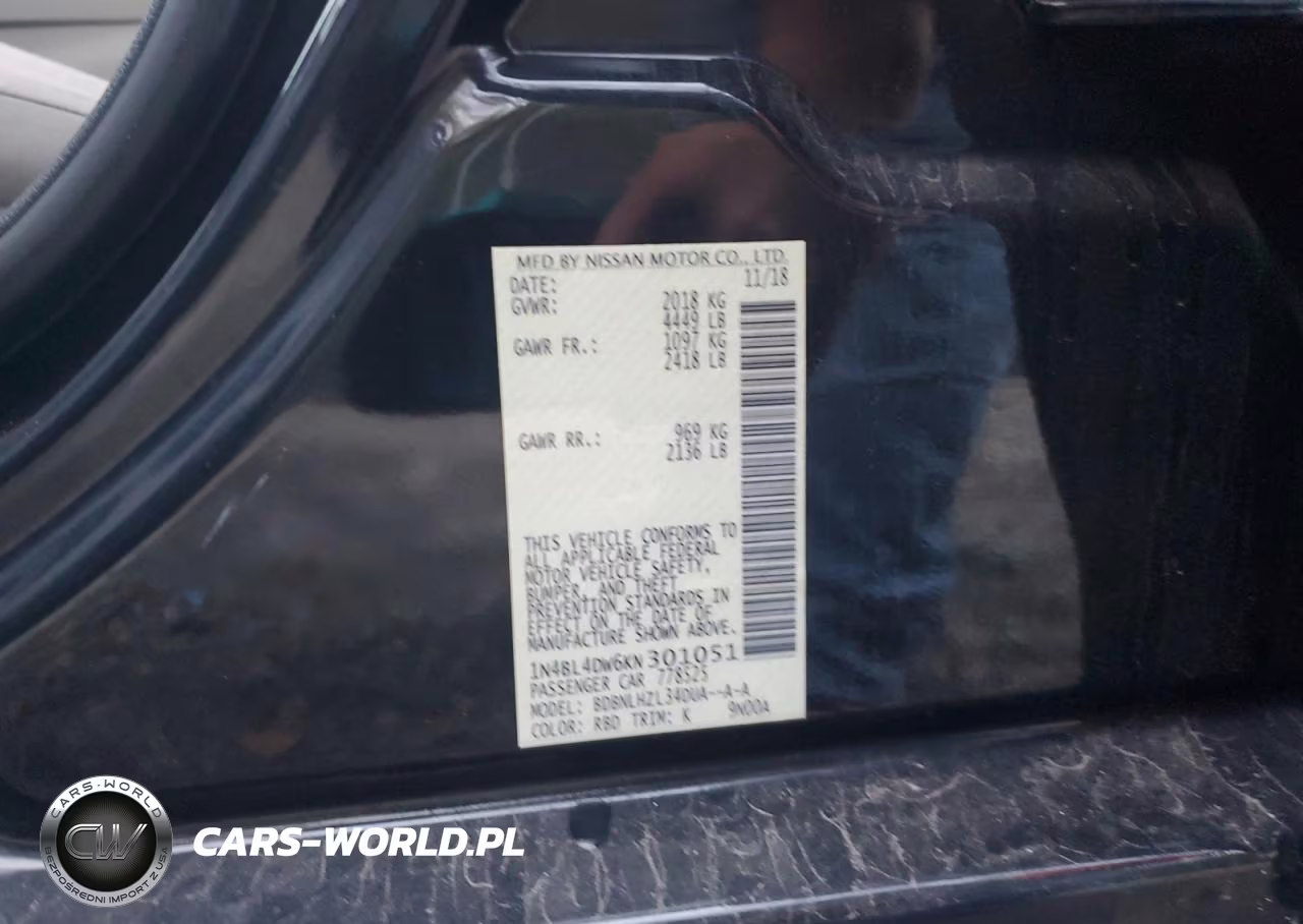 2019 Nissan Altima Sv VIN:1N4BL4DW6KN301051 - 12