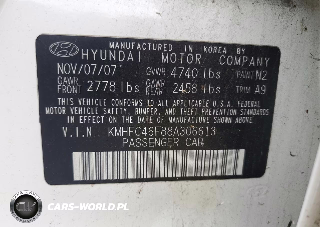 2008 Hyundai Azera VIN:KMHFC46F88A306613 - 12