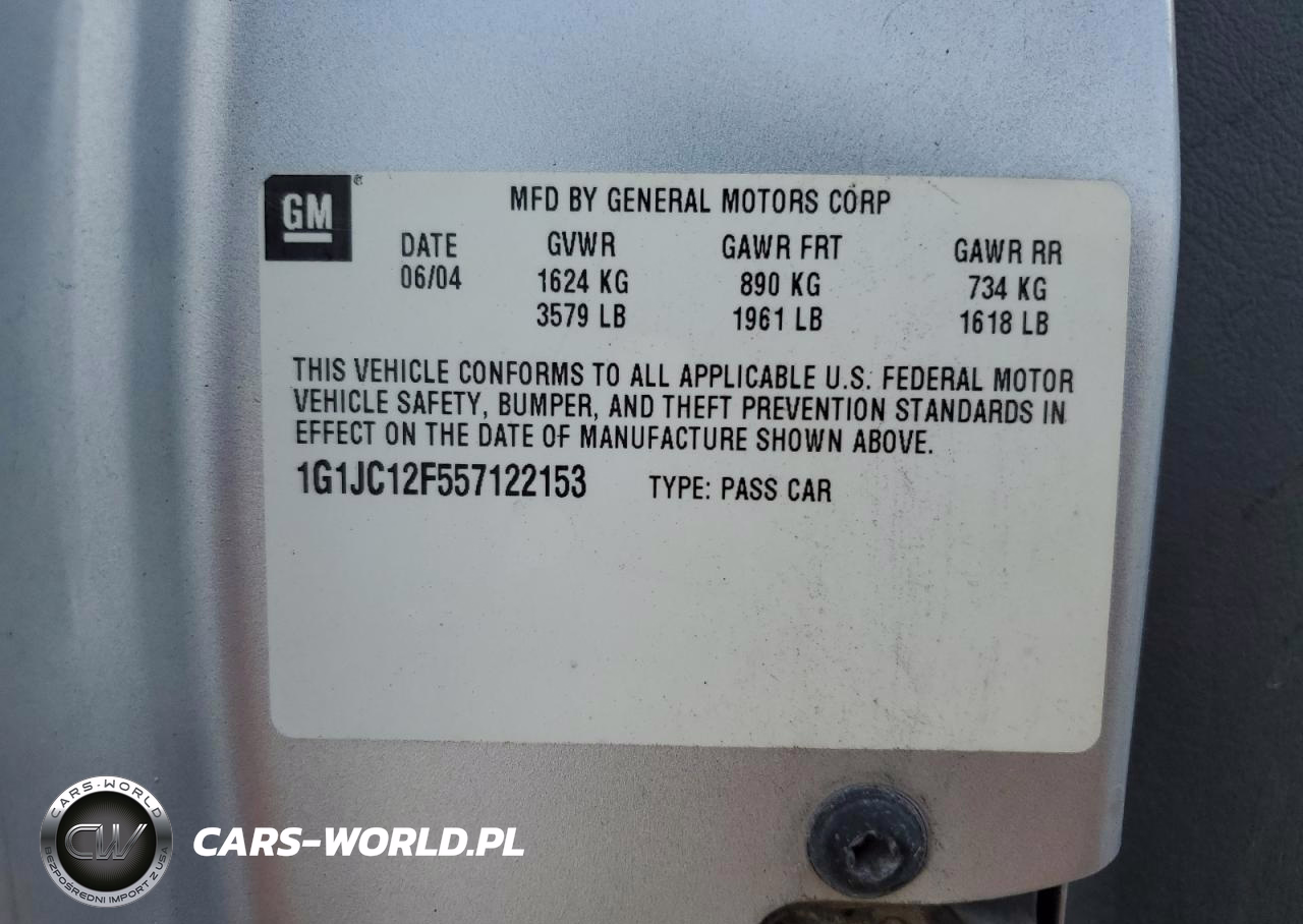 2005 Chevrolet Cavalier VIN:1G1JC12F557122153 - 12