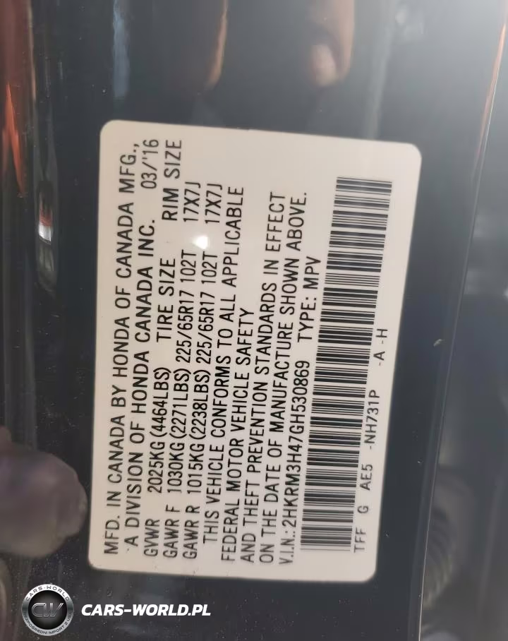 2016 Honda Cr-V Se VIN:2HKRM3H47GH530869 - 13
