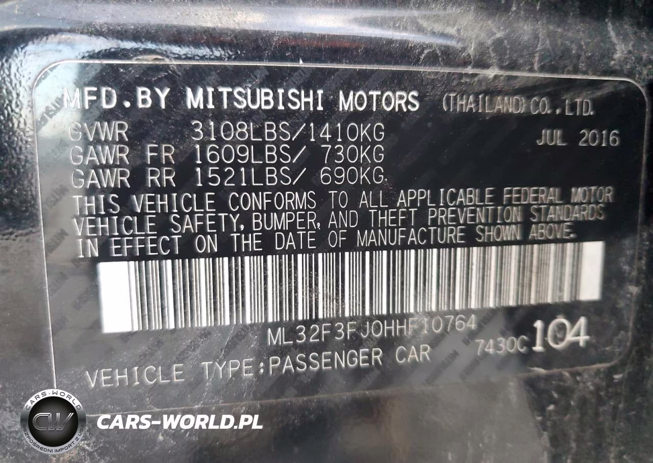 2017 Mitsubishi Mirage G4 Es VIN:ML32F3FJ0HHF10764 - 13