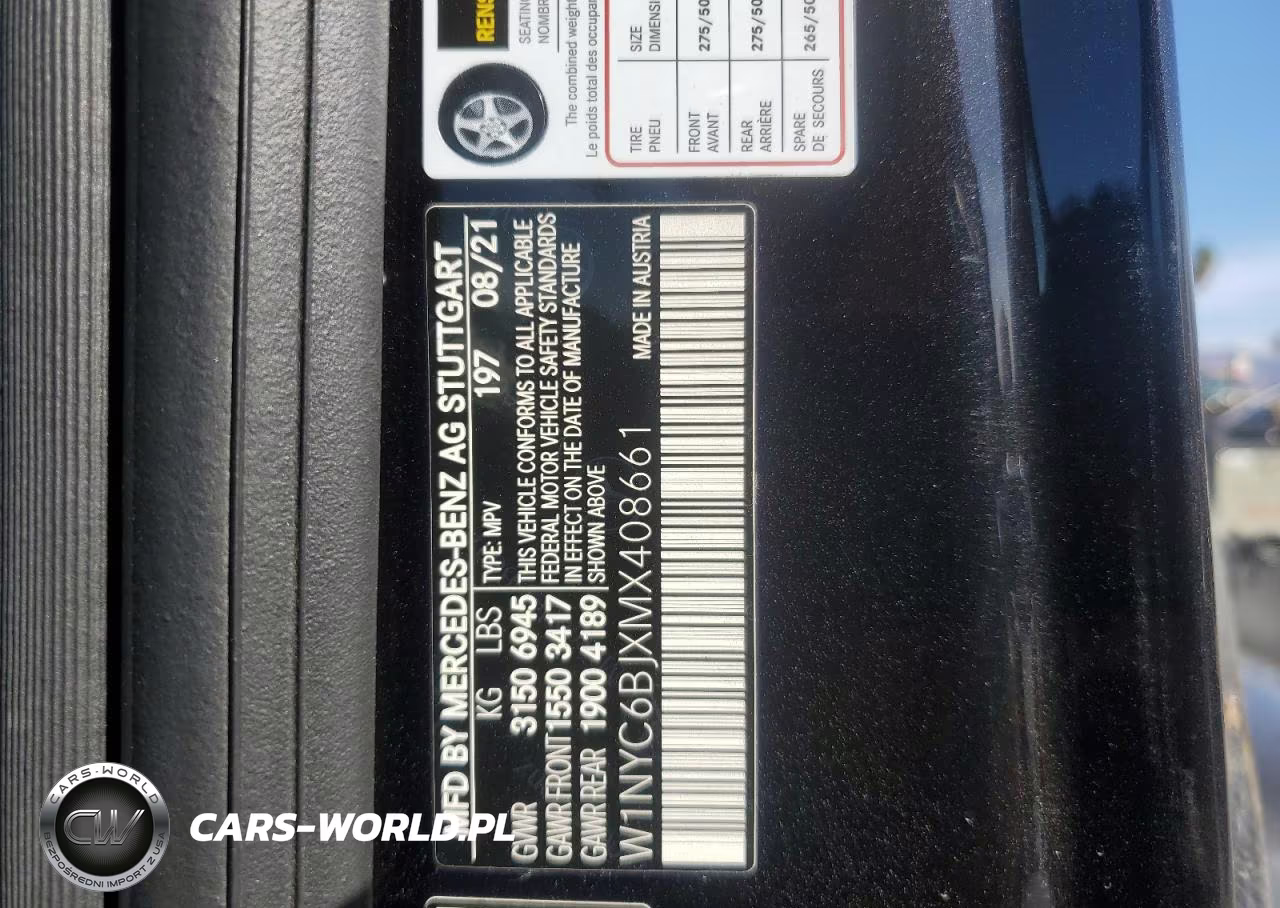 2021 Mercedes-Benz G 550 VIN:W1NYC6BJXMX408661 - 13