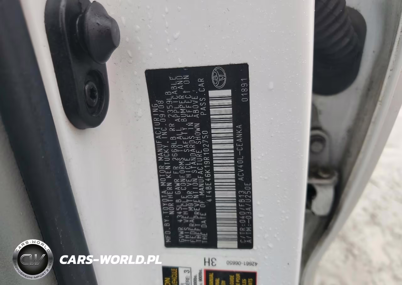 2009 Toyota Camry Base VIN:4T4BE46K19R102750 - 13