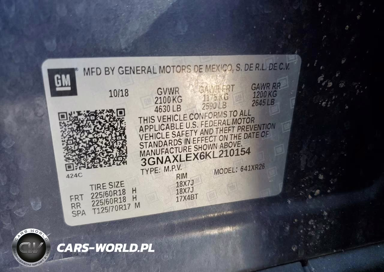 2019 Chevrolet Equinox Lt VIN:3GNAXLEX6KL210154 - 13