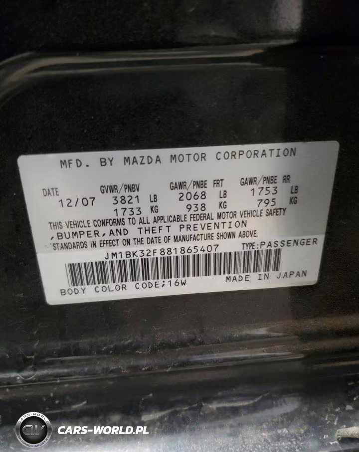 2008 Mazda 3 I VIN:JM1BK32F881865407 - 12